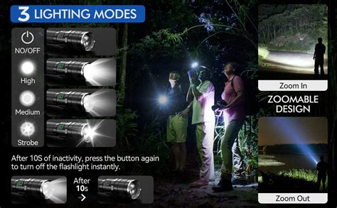 Rechargeable Flashlight Bucasa High Lumens Tactical Flashlight Brightest Led Flashlights With