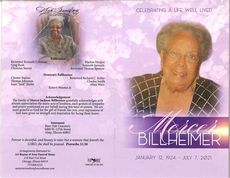 Mercer Billheimer Obituary | AA Rayner and Sons Funeral Homes