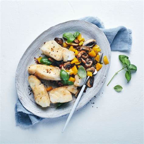 Kochen und Backen mit ALDI SÜD Champignonpfanne mit Kabeljau einfach