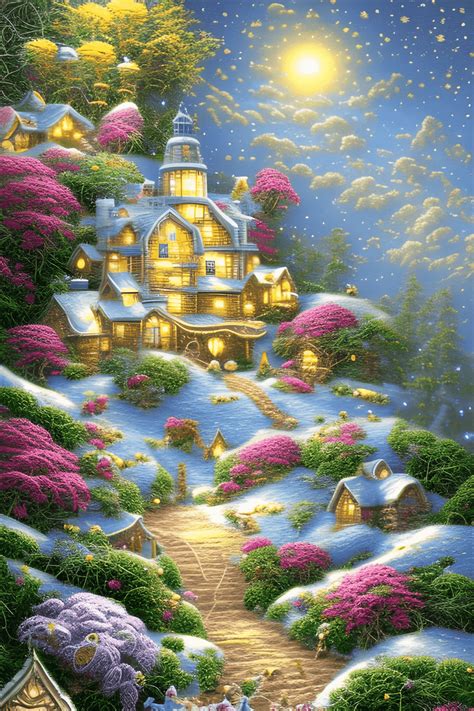 Fantasy Christmas Landscape Painting · Creative Fabrica