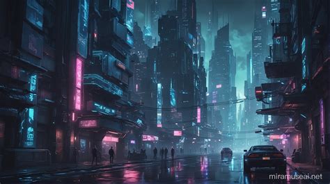 Futuristic Night Cyberpunk Cityscape Muse Ai