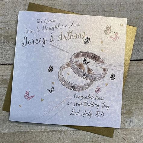 WHITE COTTON CARDS PERSONALISED WEDDING CARD TO A SPECIAL SON