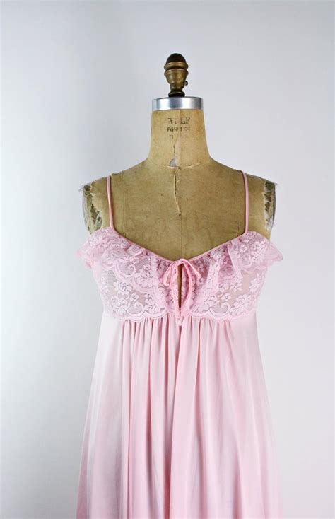 80s Pink Lace Slip Dress Wedding Lingerie 70s Pink Slip Parasol Vintage Atlanta GA