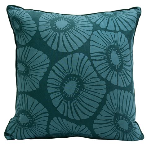 Retro Flowers Dark Teal Cushion Cover 50 Cm Tokobalizen