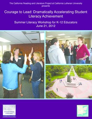 Fillable Online Callutheran Summer Workshop Brochure California