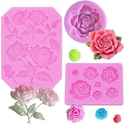 Silicone 3D Fleurs Et Feuilles Moule Moule Silicone Fleur Moule