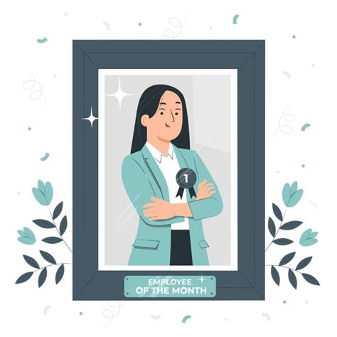 Employee Of The Month Customizable Semi Flat Illustrations Pana Style