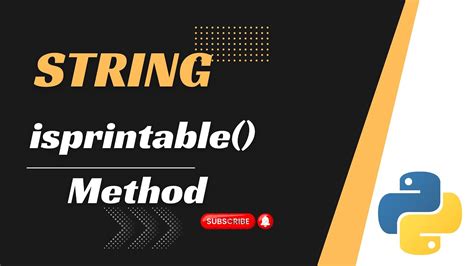 Rk Isprintable String Method In Python Youtube