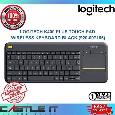 Logitech K Plus Touch Pad Wireless Keyboard Black Relaxed Control Pc