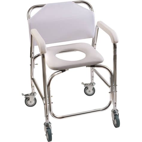 DMI Handicap Shower Transport Chair, Commode Chair for Toilet, Shower Chair with Wheels, Rolling ...