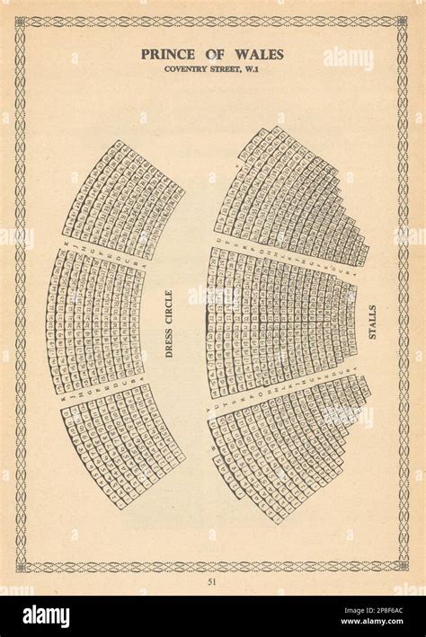 Prince of Wales Theatre, Coventry Street, London. Vintage seating plan ...