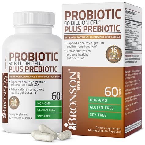 Bronson Probiotic Plus Prebiotic 50 Billion Cfu 60 Vegetarian