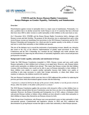 Fillable Online Unhcr And The Kenya Human Rights Commission Fax Email