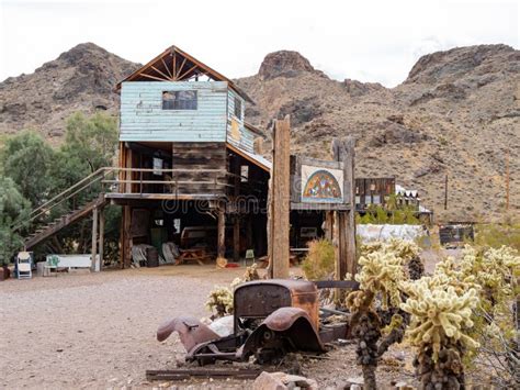 Abandoned Retro Building Of The Nelson Ghost Town Editorial Photo