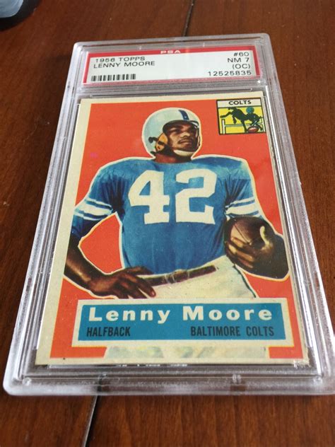 Topps Football Lenny Moore Baltimore Colts Rc Rookie Hof Psa