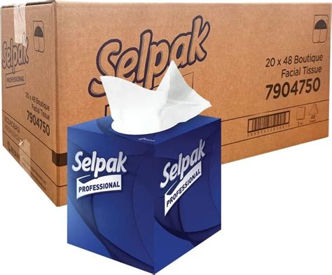 Selpak 3 Ply Facial Tissue Box White Soft For Sensitive Skin