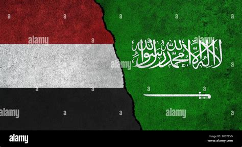 Yemen and Saudi Arabia flag together. Relations between Saudi Arabia ...