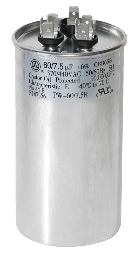 Powerwell Uf Mfd Or Volt Dual Run Round Capacitor Pw