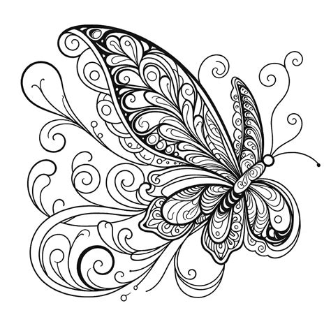 Elegant Flying Butterfly Coloring Page Lulu Pages