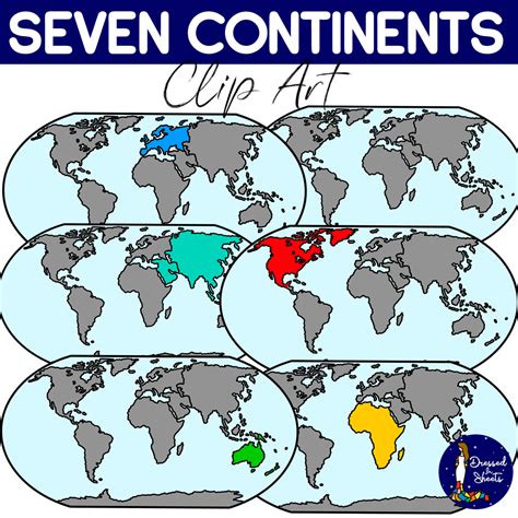 Seven Continents Clip Art - Made By Teachers