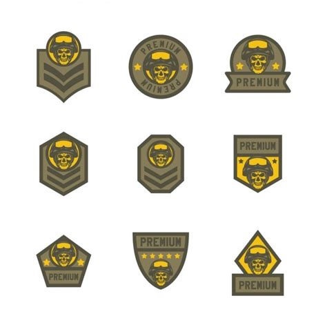 Free Vector | Yellow airsoft logo templates