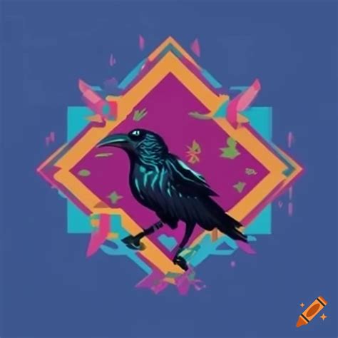 Playful gaming channel logo featuring a crow on Craiyon