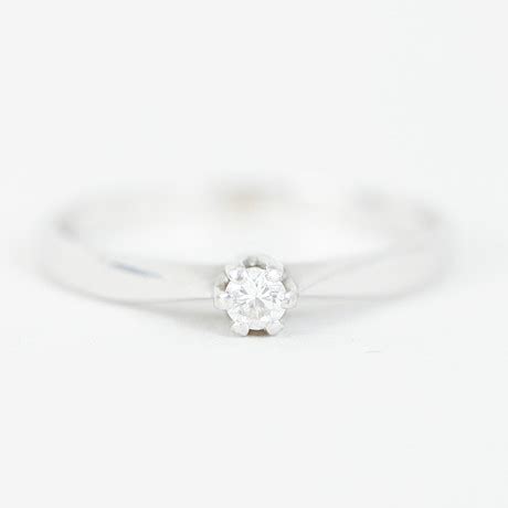 RING 18k Vitguld Briljantslipad Diamant 0 07 Ct Vikt Ca 1 8 Gram