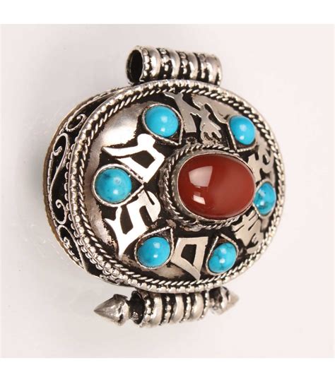 Coral Red Stone Amulet Best Metal Amulet From Nepal