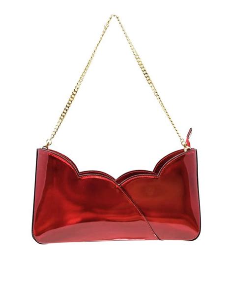 Christian Louboutin Loubi Leather Hot Chick Baguette Bag In Red Lyst UK