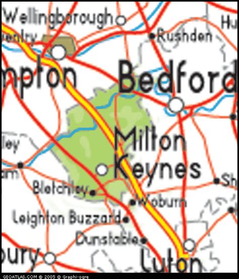 Milton Keynes Map Political Regional | United Kingdom Map Regional City ...