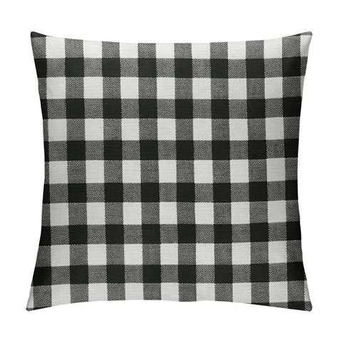 COMIO Black And White Buffalo Plaid Outdoor Pillow Covers Modern