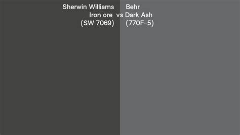 Sherwin Williams Iron Ore Sw 7069 Vs Behr Dark Ash 770f 5 Side By