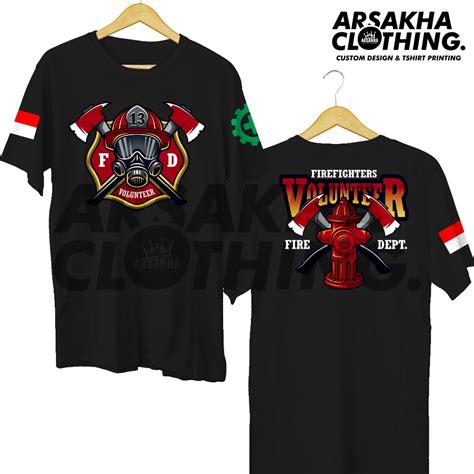 Jual Kaos Pemadam Kebakaran Fire Fighter Volunteer V Distro Cotton