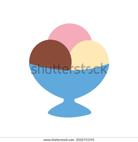 Three Flavors Ice Cream Cup Stock Vector Royalty Free 2026751591