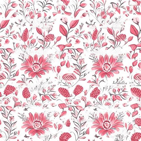 Premium Ai Image Pink Florals Seamless Pattern