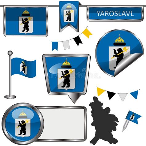 Flag of Yaroslavl, Russia stock vector. Illustration of beauty - 175604317