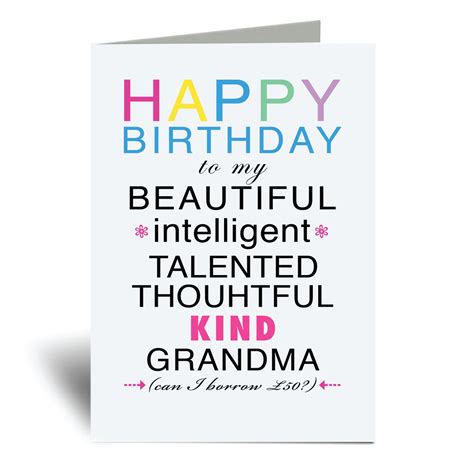 Central Funny Birthday Card For Grandma Grandma I Think You Re