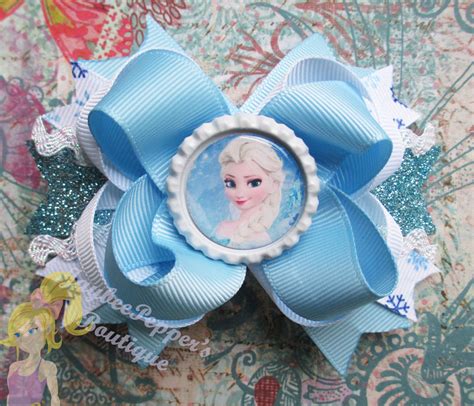 Elsa Hair Bow Frozen Hair Bow Disney Hair Clip Girls