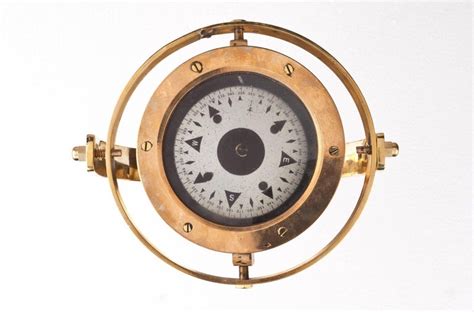 Nautical Brass Lifeboat Compass With Nickel Face Plate For Sale At 1stdibs