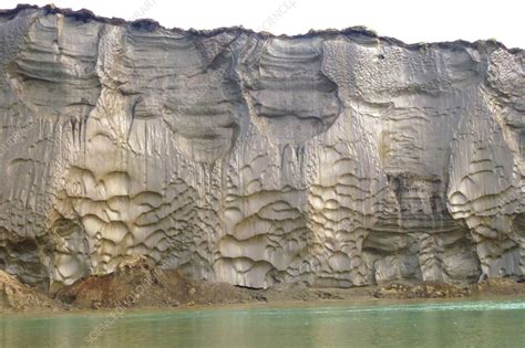 Stinky Bluffs Melting Permafrost Cliff Alaska USA Stock Image