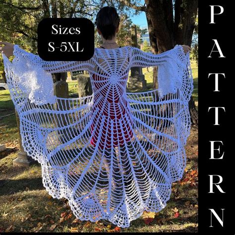 Spiderweb Mandala Coat Crochet Pattern Halloween Duster Crochet