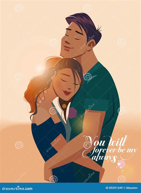 Embraces Of A Loving Couple Stock Vector Illustration Of Embraces