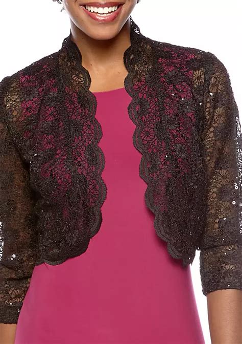 R And M Richards Scalloped Edge Lace Shrug Belk