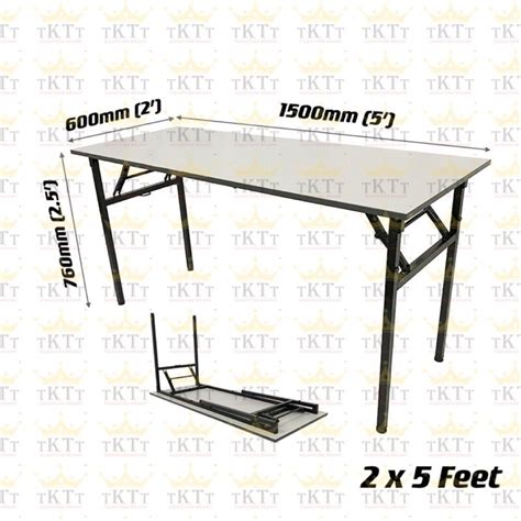 TKTT 3V 1 5x5 2x5 Feet Heavy Duty Laminated Wood Top Banquet Table