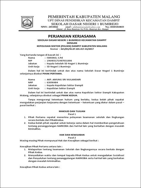 Contoh Surat Perjanjian Dinas Pendidikan Surat Perjanjian Desain Contoh Surat Aknrbnlnzx