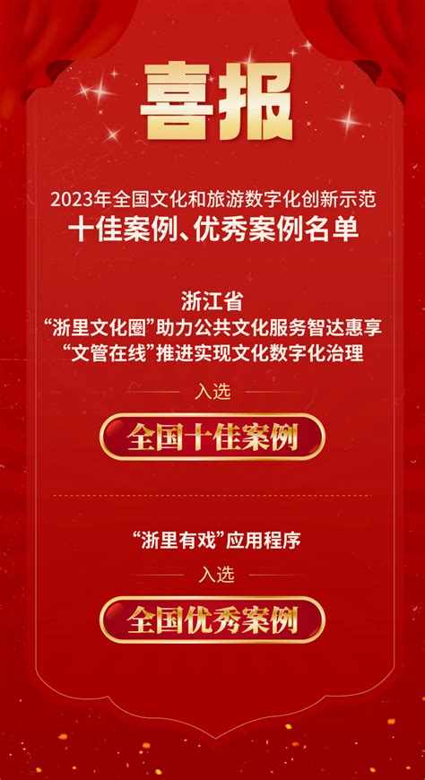 上榜！浙江两个案例入选全国文化和旅游数字化创新示范十佳案例文章可以在