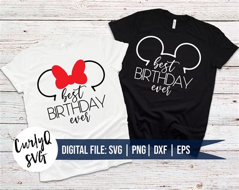 Svg Best Birthday Best Day Ever Mickey Minnie Cut File Etsy