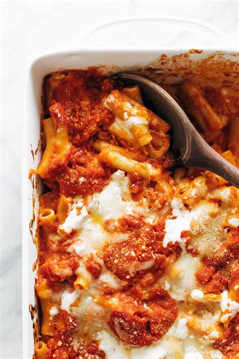 Three Cheese Baked Ziti Recipe Pinch Of Yum