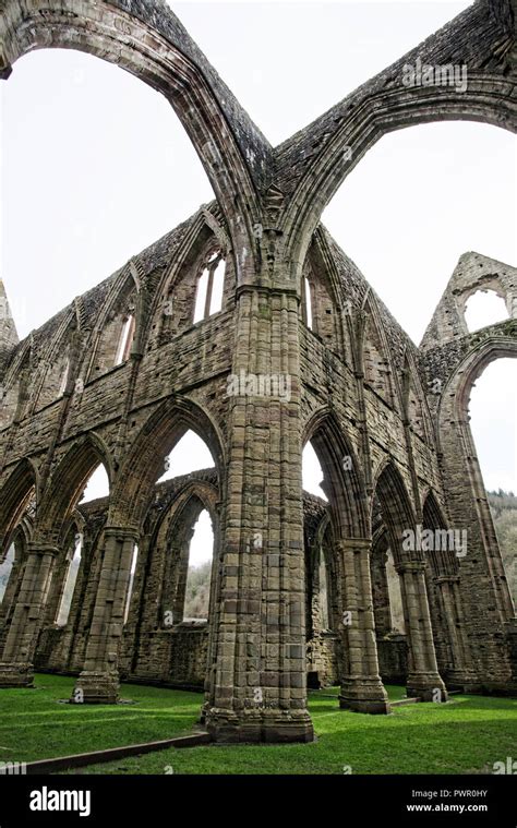 Tintern Abbey A Ruin Alongside The River Wye Stock Photo Alamy