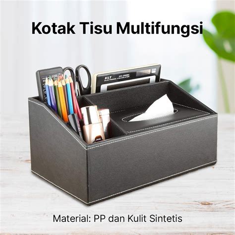 ACRD Kotak Tisu Kulit Multifungsi Tissue Box Organizer AC3402 Black